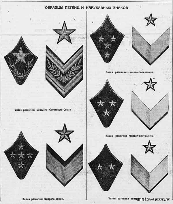 Проект знаков различия советской армии в 1962 году